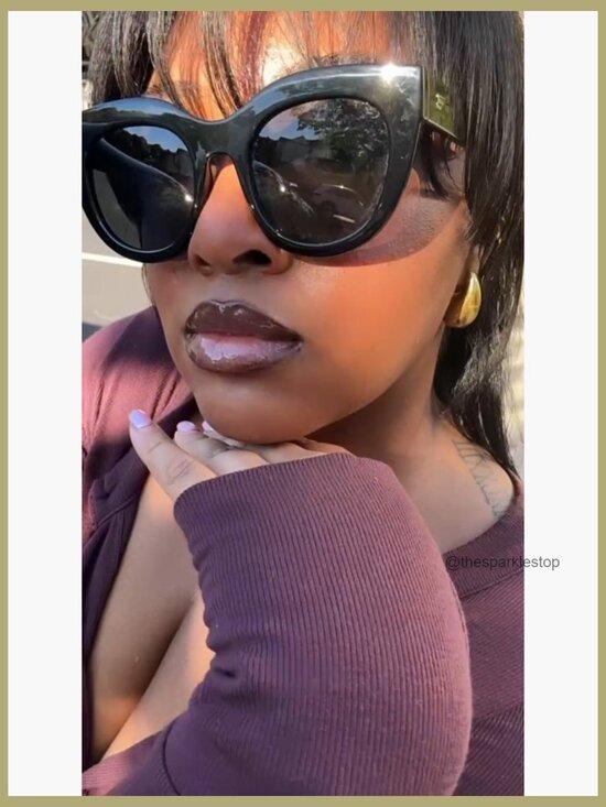 Polarized Cat Eye Sunglasses Retro Oversized Plastic Frame